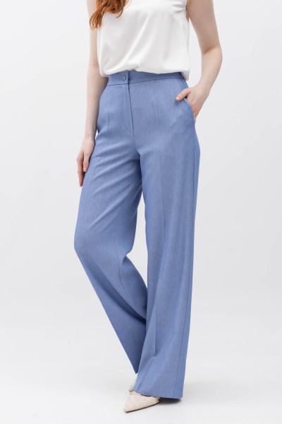 Брюки з костюмної тканини блакитного кольору Феліна 1