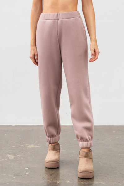 Трикотажні штани пудрового кольору Делін 03