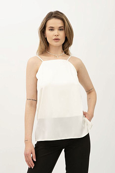 Жіноча майка молочна на бретелях що регулюються Фоказі 04