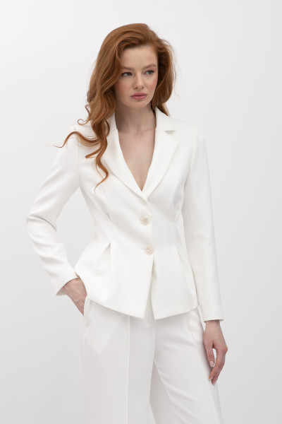 Однобортний жакет молочний Аквас