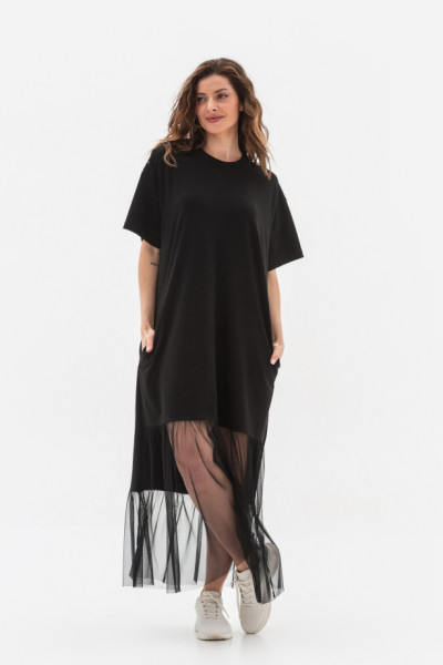 Трикотажна сукня вільного силуету чорного кольору Селера Трикотажна сукня вільного силуету чорного кольору Селера