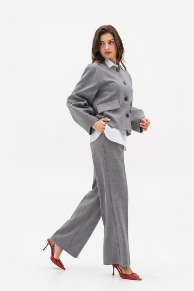 Брюки палаццо з костюмної тканини сірого кольору Таріна