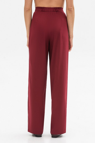 Класичні жіночі штани з високою посадкою бордові Аміка 004
