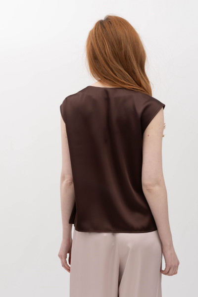 Шовкова блуза коричневого кольору Розіні