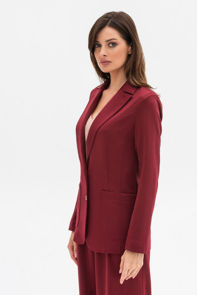 Однобортний шовковий жакет бордового кольору Віград 34