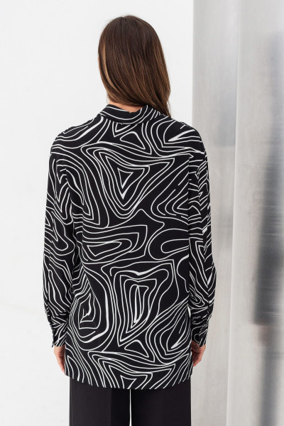 Блуза подовжена вільного силуету чорна Арлє 01