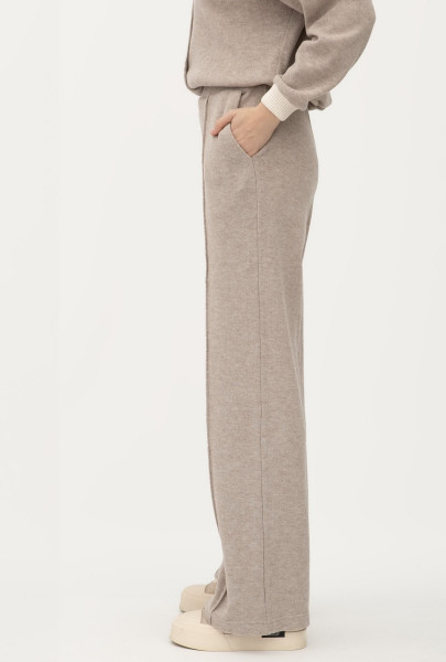 Трикотажні бежеві штани з кишенями Ланея 01