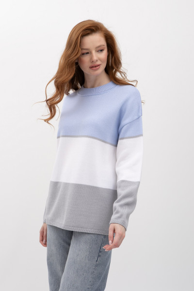 Базовий джемпер вільного крою блакитного  кольору 25207901
