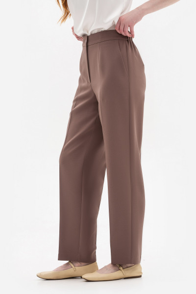Прямі брюки з костюмної тканини коричневого  кольору Уніта 03