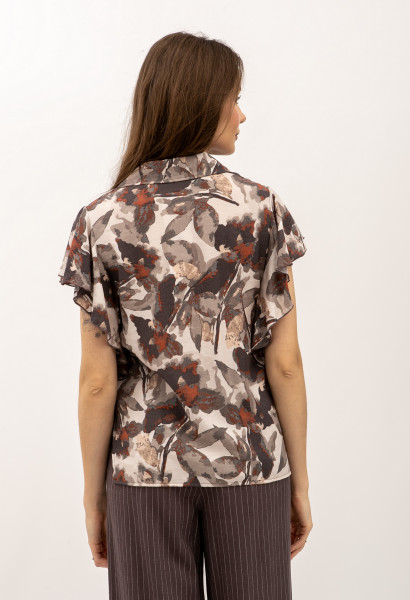 Блуза прямого силуету коричневого кольору Омарі