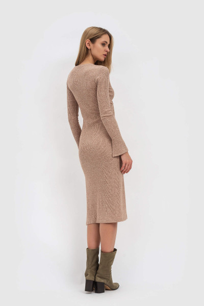 Сукня трикотажна з меланжевої тканин бежева Ідофєя Сукня трикотажна з меланжевої тканин бежева Ідофєя