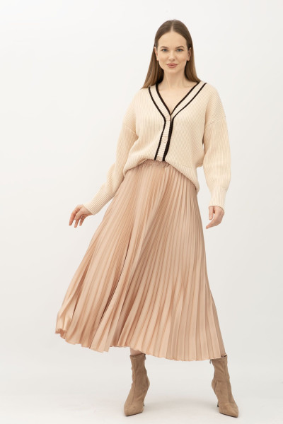 Спідниця гофре бежевого кольору Теріл 003