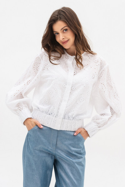 Білий бомбер з котону прошва Сарія