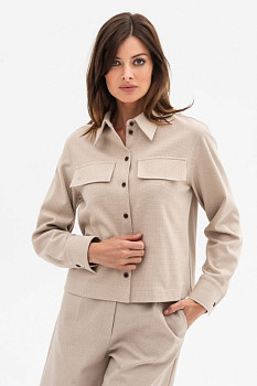 Сорочка вкорочена бежева з вмістом вовни 80% Васат