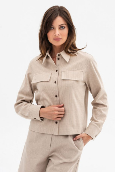 Сорочка вкорочена бежева з вмістом вовни 80% Васат