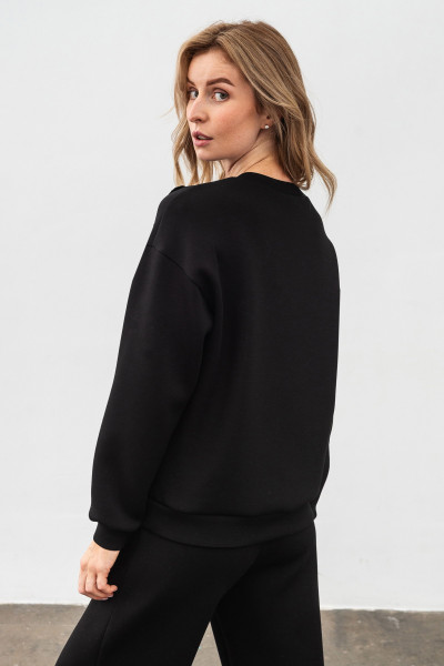 Світшот трикотажний чорний вільного силуету Оріне 01
