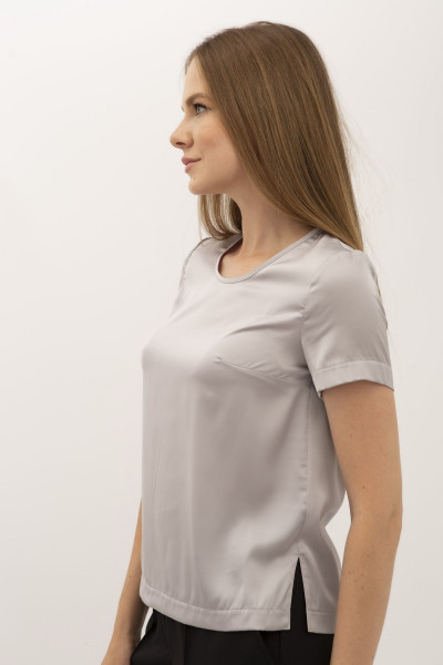 Блуза - футболка з шовку сіра Ламін 211