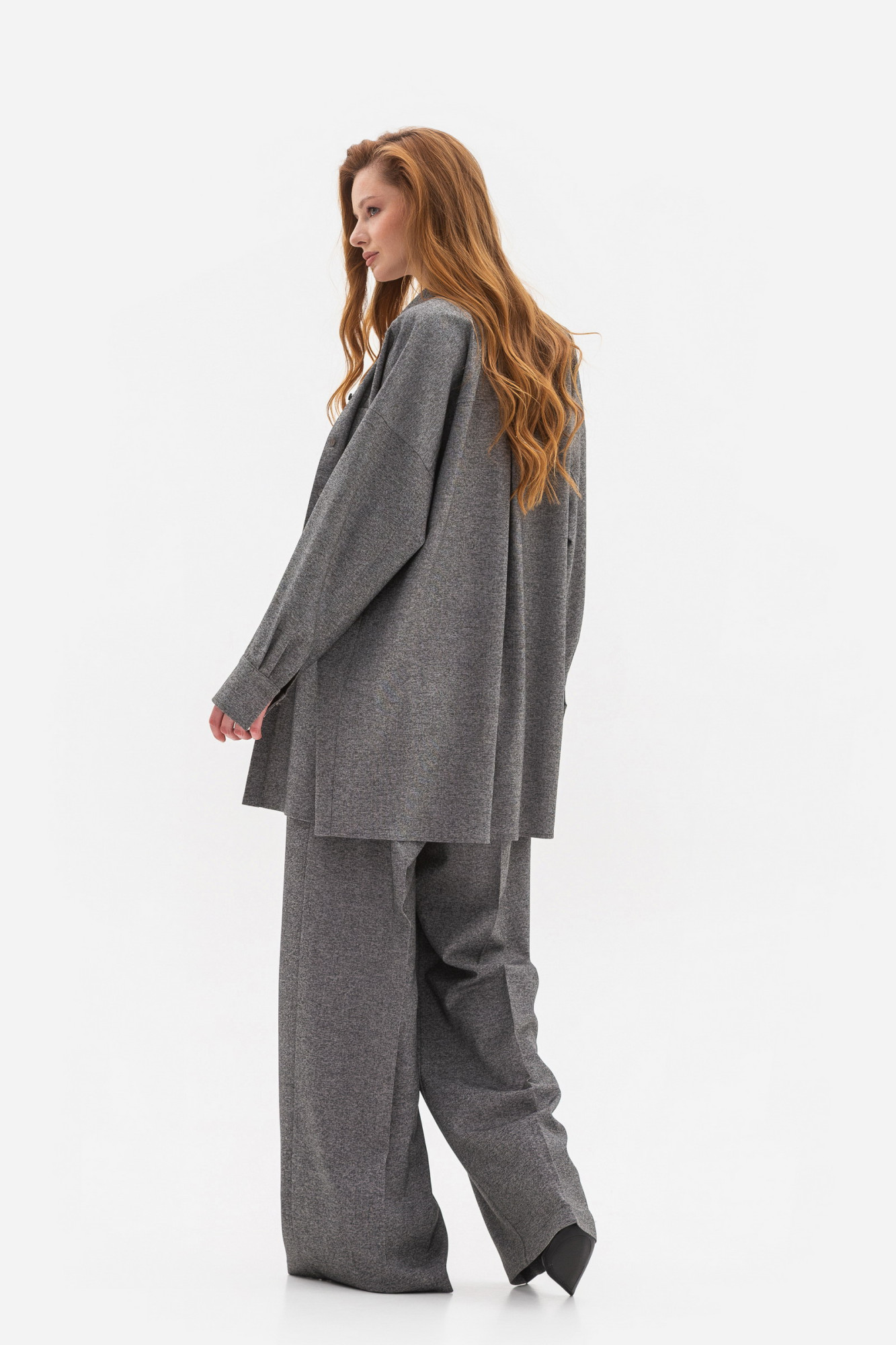 Сорочка подовжена сірого  кольору Шаделі 01