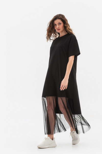 Трикотажна сукня вільного силуету чорного кольору Селера Трикотажна сукня вільного силуету чорного кольору Селера