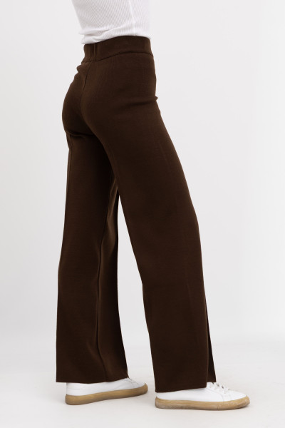 Брюки прямі трикотажні коричневі 25218103
