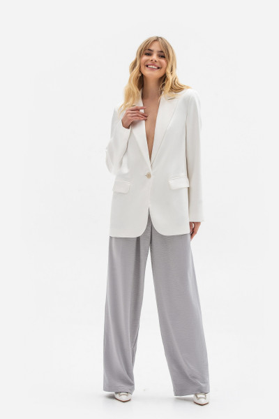 Однобортний жакет oversize білого кольору Ясена 01