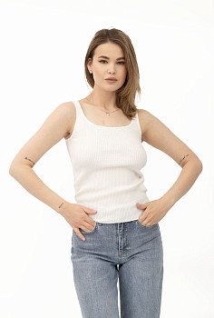 Молочна трикотажна майка в рубчик 24100401