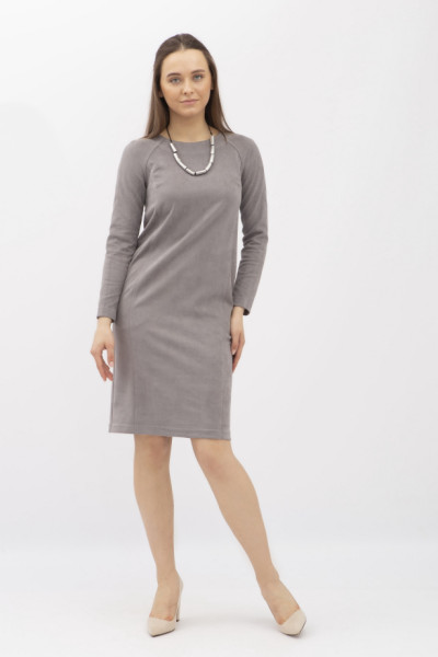 Жіноча сукня прямого силуету довжини до коліна сіра Мента 301 Жіноча сукня прямого силуету довжини до коліна сіра Мента 301