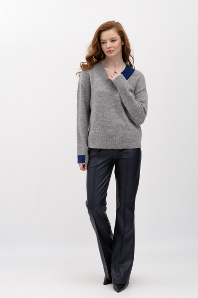 Жіночий джемпер сірого кольору з V-подібним вирізом 25207500