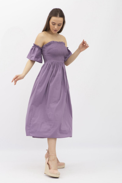 Стильне жіноче плаття з жовтої бавовни Арвід 01 Стильне жіноче плаття з жовтої бавовни Арвід 01