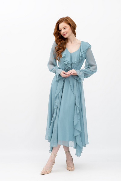 Шифонова сукня бірюзового  кольору Нірела 02 Шифонова сукня бірюзового  кольору Нірела 02