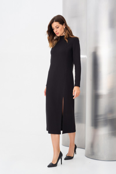 Трикотажна сукня чорного кольору довжини міді Зірел 01 Трикотажна сукня чорного кольору довжини міді Зірел 01