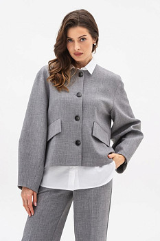 Жакет з об'ємними рукавами сірого кольору Таріна