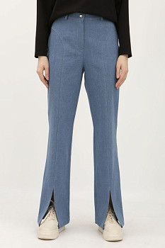 Жіночі штани денім світло -сині з високою посадкою Азука 11