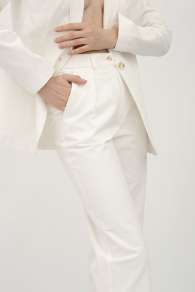 Молочні брюки з бавовни молочного кольору Віград 1