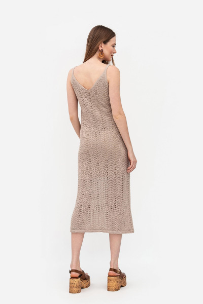 В'язаний трикотажний сарафан бежевого кольору 25101602 В'язаний трикотажний сарафан бежевого кольору 25101602