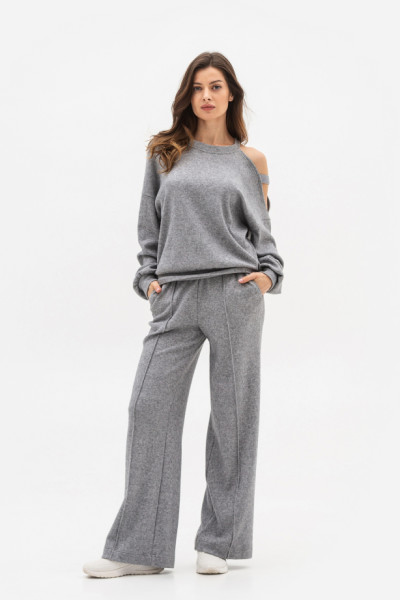 Трикотажні брюки прямого крою сірого кольору Сендра