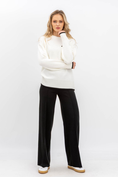 Брюки прямі трикотажні чорні 25218101