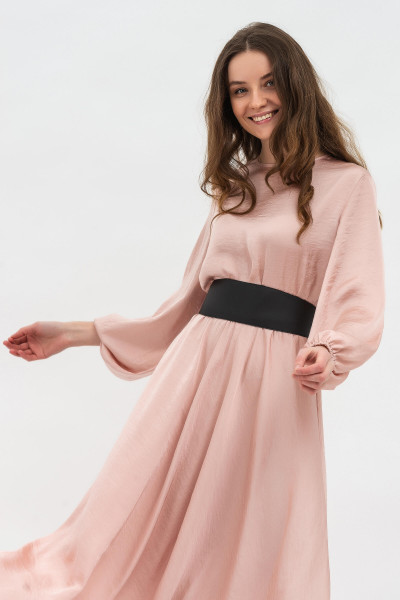 Довга жіноча сукня з мокрого шовку рожевого відтінку Арне 02 Довга жіноча сукня з мокрого шовку рожевого відтінку Арне 02