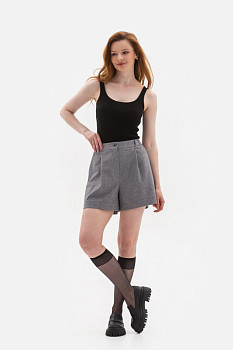 Шорти-бермуди з костюмної тканини сірого кольору Влада