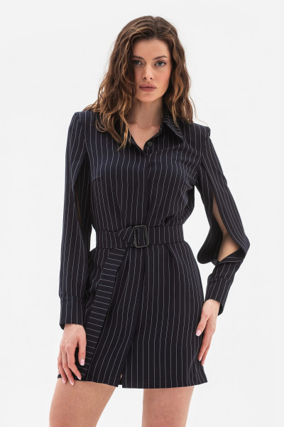 Міні сукня у смужку синього кольору Міріда Міні сукня у смужку синього кольору Міріда