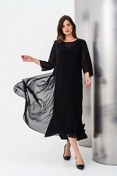 Сукня максі чорна з шифону вільного силуету Нєжин 03 Сукня максі чорна з шифону вільного силуету Нєжин 03