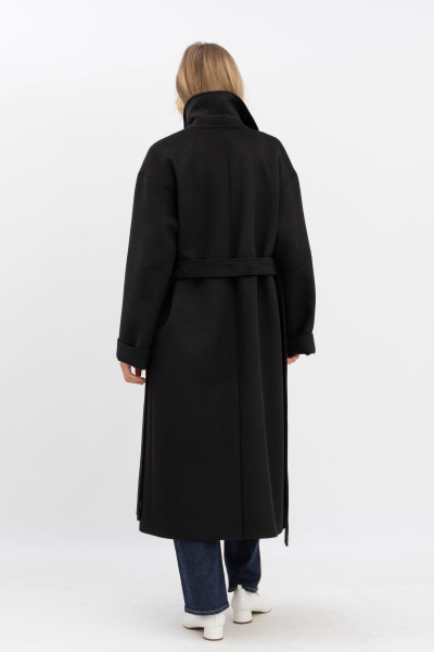Класичне двобортне пальто чорного кольору 770/2025