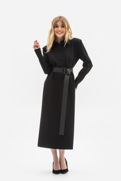 Сукня прямого силуету довжини міді чорного кольору Реліна Сукня прямого силуету довжини міді чорного кольору Реліна