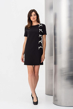 Сукня міні з коротким рукавом чорна Везен Сукня міні з коротким рукавом чорна Везен