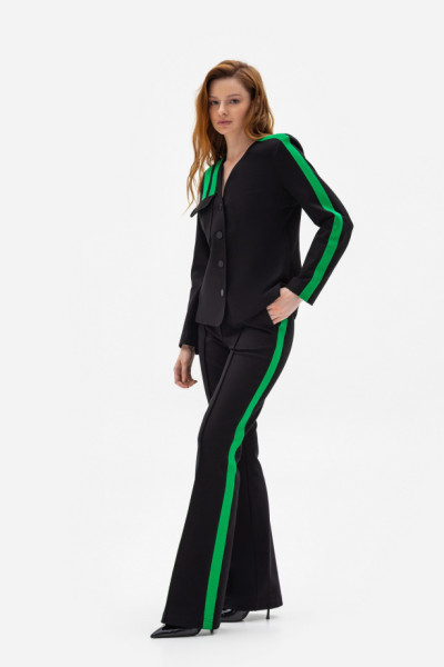 Трикотажні брюки чорні з лампасами Велада