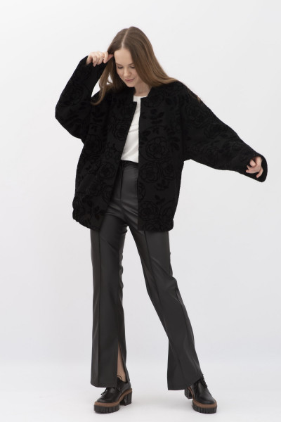 Куртка -бомбер прямого крою чорна Мірем