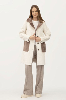 Двостороннє пальто однобортне молочного кольору 24107304