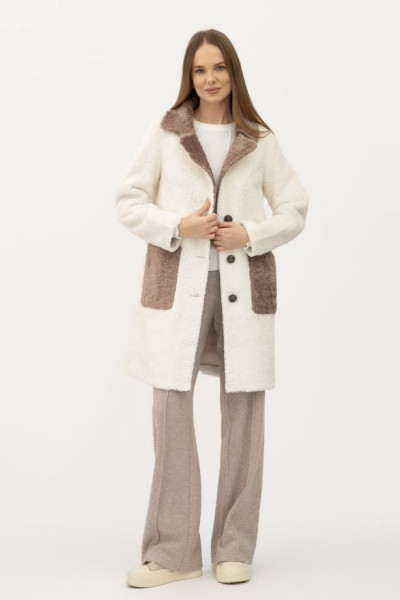 Двостороннє пальто однобортне молочного кольору 24107304