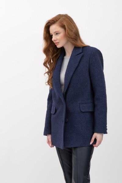 Жакет oversize з вовною синього кольору Ємісія 02