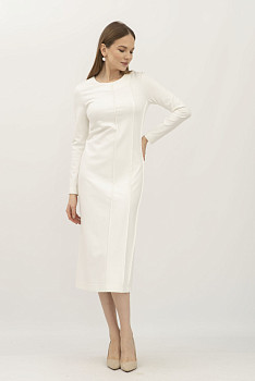 Молочна трикотажна сукня довжини міді Дарен Молочна трикотажна сукня довжини міді Дарен